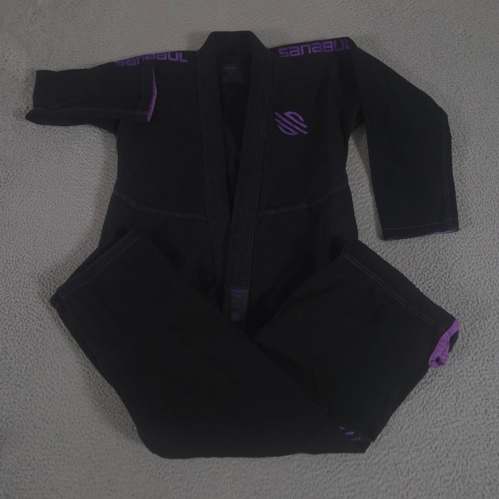 Sanabul BJJ Gi Womens W3 Black Purple Brazilian Jiu Jitsu Uniform Cotton Set